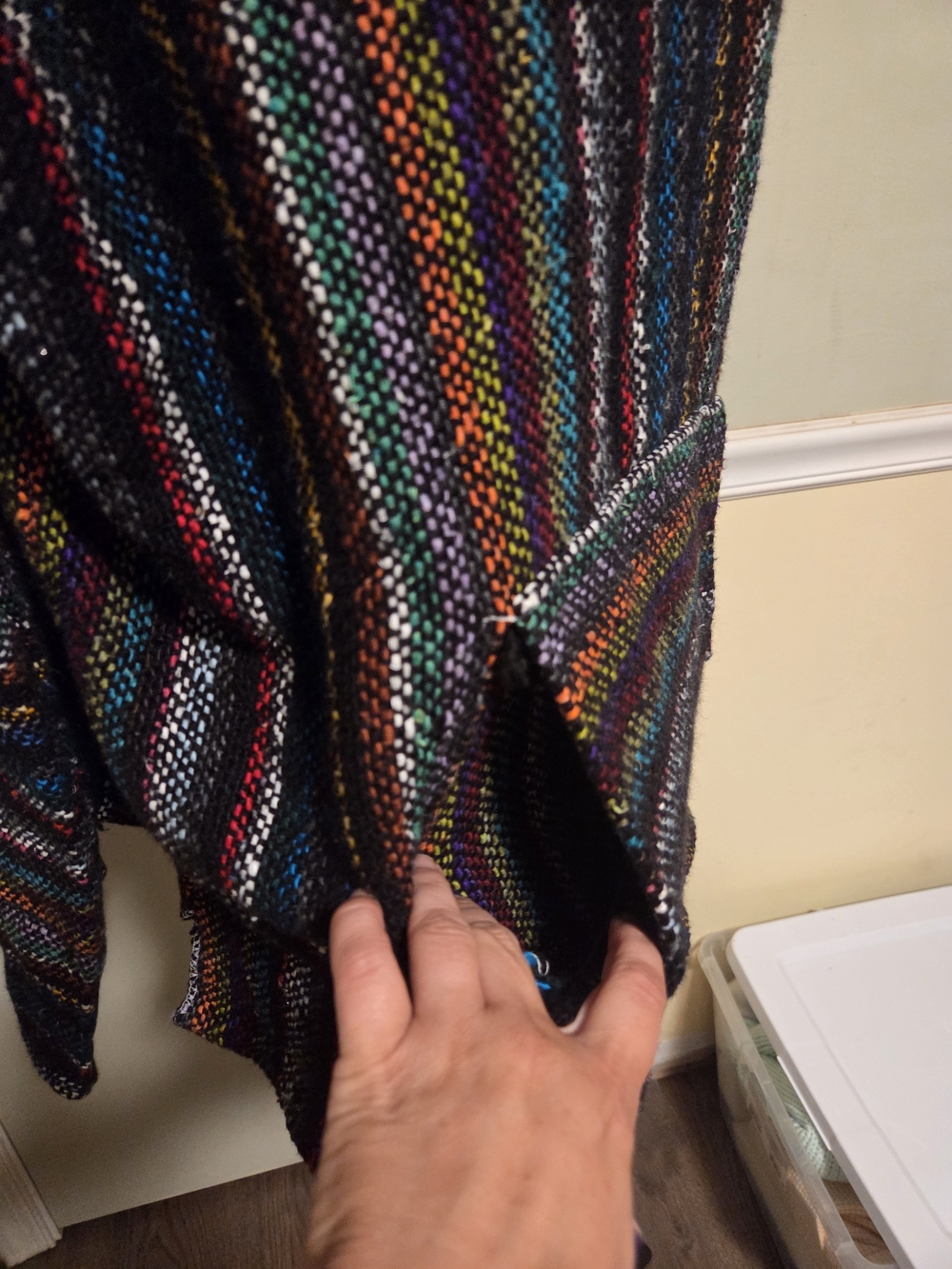 Multicolor Striped Hooded Baja-Style Teddy Jacket - Picture 2 of 5